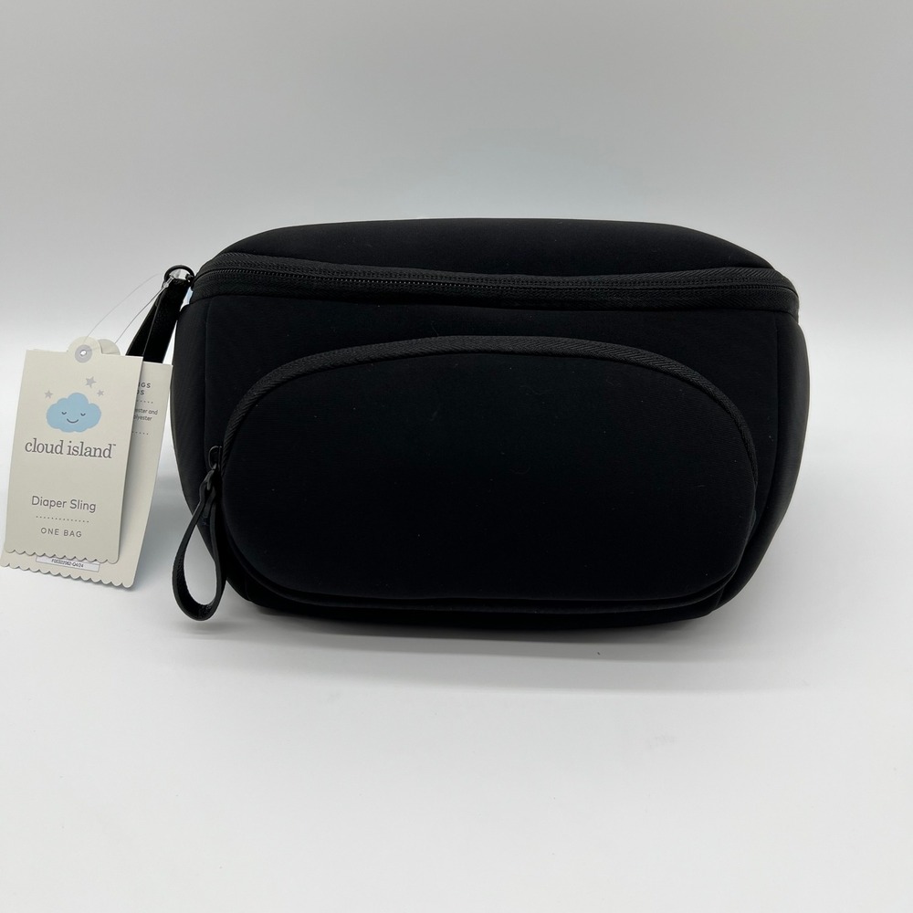 Cloud Island Diaper Sling Bag Ebony Black Adjustable Strap with Changing Mat NWT